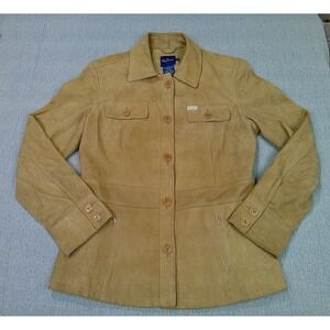 Faconnable Goatskin Jacket Medium Women's‎ Long Sleeve Button Down